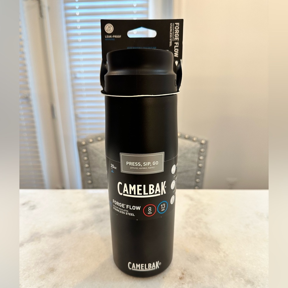 CamelBak Press, Sip, & Go 20oz Forge Flow, Leak Proof Stainless Steel Tumbler